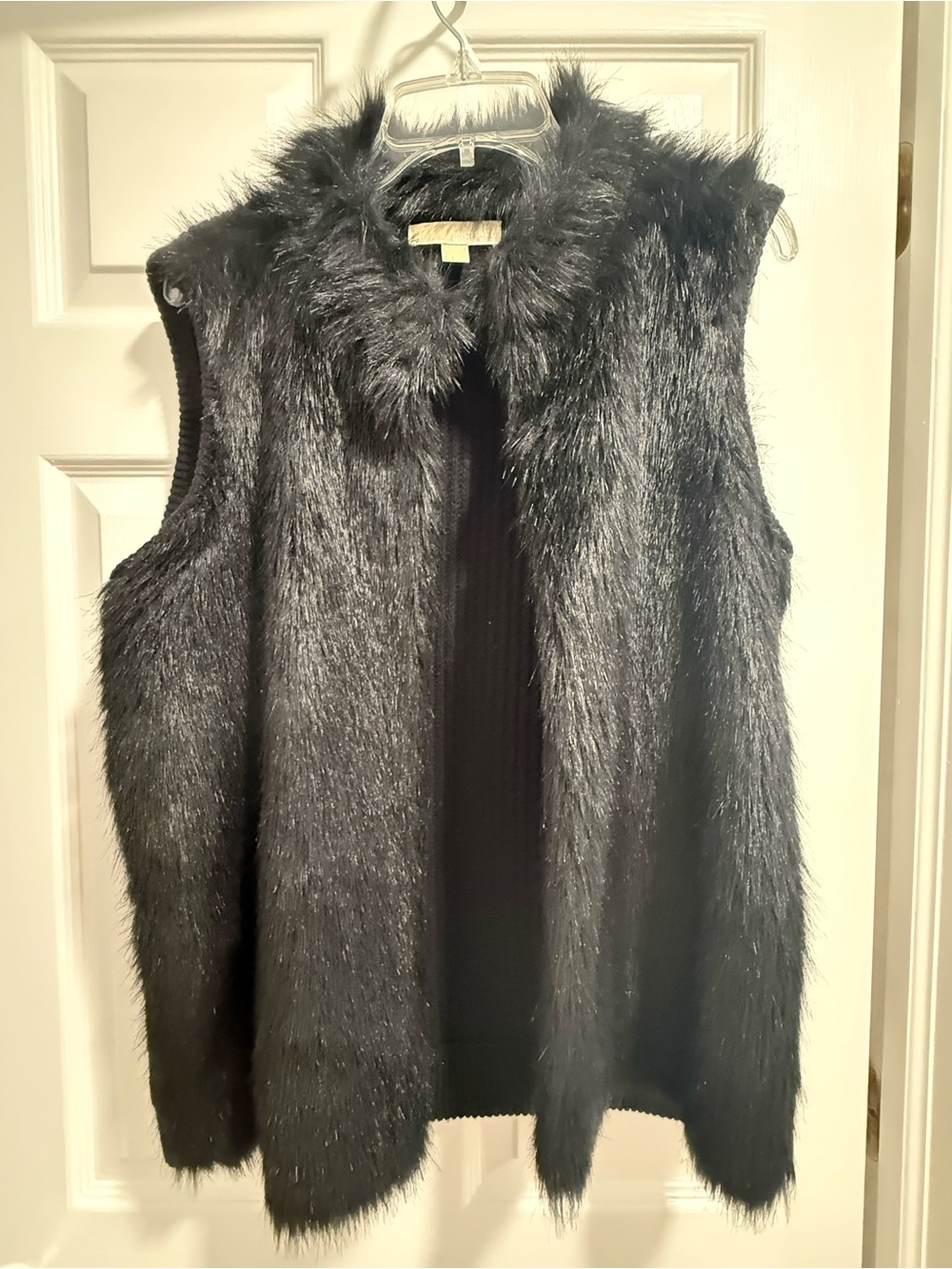 Michael Kors Faux Fur/Sweater Sleeveless Vest - Black